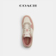 COACH new women's shoes thick-soled sneakers low-cut lace-up contrasting shoes retro versatile casual and comfortable commuting gray pink mixed color 38.5