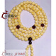 JIYAO White Honey Chicken Fat Yellow Beeswax 108 Bracelet Buddha Beads Rosary Beads Can Be Made into Necklaces Chicken Fat Yellow 6mm 108 Pieces