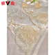 
Yalu high-end sexy big breasts showing small underwear for women's small breasts summer thin bra French pure lace no-ring bra Apricot color (set) M (34/75ABC cup)