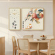 梵若曼餐厅装饰画餐桌背景墙钟表组合挂画新中式厅时钟画寓意好客装饰画 BY1276+BY1277 真时钟-钢化水晶镜面(会反光)101