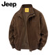 Jeep (JEEP) American genuine American cotton work jacket top men's spring and autumn trendy brand heavyweight stand-up collar flight jacket autumn and winter black regular shopping mall same style XL suitable for 145Jin Jin equals about 0.5 kg