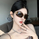 暴龙2025新款2025新款无框墨镜女y2k轻奢千金风感茶色辣妹欧美复古太阳镜经典百搭防辐射墨镜 金框茶片【店长主图模特款】 升级高清偏光+全套镜盒镜布