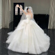 Kangdumi Hochzeitskleid, Hauptgarn der Braut, kleines trägerloses Kleid 2025 neuer Stil schwangerer Frauenhauptgarnstruktur, großer Größe, Schlanker und Schwanz, komplettes Stil (sieben Teilset) s