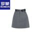 Falda corta de estilo Romon College para mujeres 2025 Nuevo primavera y verano Versátiles versátiles simples anti-exposición A-línea Cabalda gris delantera Media Gray S Winist 64cm