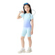 Ikano I.KARNOW Children's Cycling Sports Set Summer Quick Dry Clothes 2025 Summer Girls Outdoor Training Clothes Cool and Breathable Children's Clothes 17152 Blue and Green Gradient [Speed ​​Dry Sweat Absorbing] 110 [Recommended Height 105-125cm]