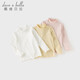 DAVE&BELLA children's long-sleeved T-shirt 2025 autumn and winter new style girls half turtleneck top antibacterial and anti-mite bottoming shirt for baby girls
