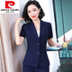 Pierre Cardin Sommer dünner kurzärmeligter Anzug professioneller Anzug Frauen formelle Arbeitskleidung 6623 Blau einköpfige Anzug Jacke S Wear 80 Jin [Jin gleich 0,5 kg]
