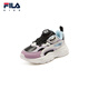 FILA斐乐儿童童鞋跑步鞋2025年冬季新款男女小童加绒保暖复古鞋 黑/冰兰花粉-BS 32