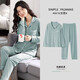 Langsha pajamas women's long-sleeved spring and autumn cardigan Korean version simple cotton solid color thin style can be worn outside home clothing suit summer deep royal blue WD9904 XL [recommended 120-140Jin [Jin equals 0.5 kg]]