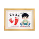 Kachi Muning baby fetal hair umbilical cord photo frame souvenir diy DIY memorial commemorative newborn hand and foot imprint mud homemade wood color (A type - boy) peace and joy ink pad A4