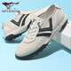 Seven Wolf men's shoes for summer light and breathable casual shoes for cloth punching without stuffiness, lightweight soft sole men's sports shoes for odorproof white/blue 9854 40