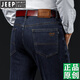 JEEP SPIRIT2025 new jeans for men spring and autumn thick high-waist deep middle-aged high-end elastic light luxury men's long trousers blue-679 thick 29 size [waist circumference 2.2 feet]