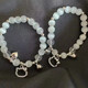 Kt cat love bell diy bracelet female handmade beaded bestie bracelet gift to girlfriend student 2 pack kt cat love bell bracelet