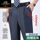 Modèle mince d'été classique de voiture de soie non en fer double pantalon plissé à double taille et taille moyenne et personnes âgées hautes taies profondes pantalons hommes droits [doubles plissés] 6621 Rich Grey Thin Model 38 (3 pieds)