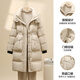 Yalu Down Jacket Women's 2025 Winter New Warm Thickened Mid-Length Cold-Resistant Windproof Waist Graphene Hooded Jacket Milky Apricot M Recommended 105-125 Jin Jin equals 0.5 kg