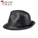 Woodpecker (TUCANO) Spring and Autumn First Layer Genuine Sheepskin Hat Shanghai Beach Men's Top Hat Gentleman Cowboy British Jazz Hat Middle-aged and Elderly Men's Hat Sheepskin Black L(56-57)CM