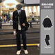 An Chuxia dk uniform college style suit suit men's loose handsome student graduation season adult dress badge suit jacket black suit + white shirt + casual trousers + tie XL + badge recommended 120-140Jin Jin equals 0.5 kg