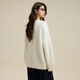 
ROMON high-end knitted sweater for women French elegant alpaca sweater for women spring and autumn new high-end bead-sheet soft pullover top white one size / slightly hair loss / mind careful shooting