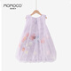 玛米玛卡 MOMOCO女童夏装连衣裙夏季新款透气时尚无袖连衣裙 紫色  150 
