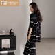 Modal pajamas for women in summer Modal short-sleeved long trousers thin summer 2025 new ice silk summer home clothing 12049 brown 2XL (175 sizes) recommended weight 140-160Jin [Jin equals 0.5 kg]
