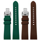 
GIOIO Guzun Watch Strap Original Silicone Waterproof Sweat-proof Pin Butterfly Cuff/6193 Accessories Leather Chain Black Blue 20 [Fluoroelastic] Green + Rose Gold Butterfly Cuff Strap Interface Width -21mm