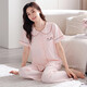 MUJI COM MUJI COM pajamas same style for women in summer pure cotton with chest pad thin short-sleeved trousers for outdoor wear in summer Z693 tender green (with chest pad) XL Recommended 120-140Jin [Jin equals 0.5 kg]