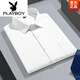 Playboy (Playboy) Langer Velvet Baumwolle kurzärmeliges Hemd für Männer 2025 Frühlings- und Sommergeschäft Formale Kee professionelle Arbeitskleidung Casual Solid Color Shirt Top DX6623 40