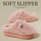 Red bean cotton slippers for women in autumn and winter 2025 new indoor home thick sole fur plus velvet thickened warm cotton shoes for women pink [upgraded model * continuous temperature locking for 10 hours] 36-37 [suitable for 35-36 feet]