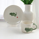 
LDVEP small fresh hand-painted kitten ceramic mug home afternoon tea cup office milk coffee cup saucer set green kitten tray 15906 small