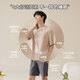 Langsha's new spring and summer men's pure cotton pajamas short-sleeved shorts round neck casual thin loose large-size youth home clothing 13603 2XL [Suggested 140-160Jin [Jin equals 0.5 kg]]