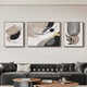 
Black, white and gray abstract art sofa background wall decorative painting sense living room hanging painting modern three JD13783 left and right 30*40 middle 60*40