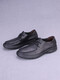 GY Jinlilai genuine leather men's shoes for spring and autumn, first layer cowhide round toe lace-up genuine leather shoes for men's soft face soft sole casual shoes black 9912 42
