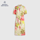 布克兄弟（BrooksBrothers）/布克兄弟女士25春夏新款纯棉浪漫印花度假连衣裙 B695-粉色印花 XS