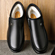 Zapatos de algodón para hombres de carpintería para el invierno Botas de cuero de terciopelo para zapatos de cuero de terciopelo para ancianos Sobres de cuero alto de cuero genuino de cuero de mediana edad y anciana zapatos de papá 9905 Negro [cuero de vaca de cuero real] Garantía de tres años 42