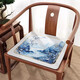 LUODA-bewegtes Sitzkissen im chinesischen Stil Viersaison Vier-Jahreszeiten Universal Stuhl Kissen Ice Seidenkissen Kühlmatte Massivholzmöbel Mahagoni-Sofa Stuhl Kissen U2694N-Cyanqing Pfirsich Blossom N [Eisseide Stoff] 50*50 cm (Standardkissen)