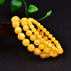 DL 1998 Fat Donglai same style beeswax bracelet natural yellow chalcedony bracelet beeswax quartz jade chicken oil yellow jade 5A selected beads diameter about 6mm three circles women's model