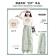 Yoyo one (Yoyo one) girls summer suit 2025 new children's short-sleeved workwear sports summer suit cool and cool big children's girls' clothing 15265 green + 9937 meters white 160 160cm