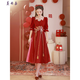 
Mei'an Jia New Chinese Toast Clothes 2025 New Bridal Chinese Style Wine Red Gauze Skirt Spring Light Wedding Engagement Dress Wine Red Long S