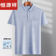 
Hengyuanxiang middle-aged men's lapel short-sleeved T-shirt daddy suit summer thin polo shirt. Middle-aged and elderly ice silk half-sleeved men's elderly ice silk-9855 gray real pocket M 48/165