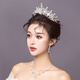 YIBIY Bridal Wedding Headwear Crown Necklace Earring Three-piece Set New Dress Veil Accessories Atmospheric Crown Hair Accessories Women Golden Crown [Simple Clothing]