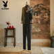 Playboy (PLAYBOY) new Chinese style Xiuhe suit groom tunic suit wedding suit heavy industry suit jacket men's engagement black toast suit Panlong style 2XL