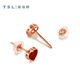 Xie Ruilin (TSL) Little Heart Series 18k Gold Earrings Love Red Agate Rose Gold Earrings Girls Birthday 63913 K Red
