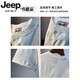 JEEP SPIRIT100棉夏季短袖T恤男纯棉宽松半开衫休闲亨利领白色百搭五分袖衣服 白色 【5K612】 XL 适合140-160斤穿