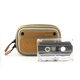 DdHiFi CZ120 Portable Retro Tape Style Headphone Storage Bag Cable Storage Bag Double-ended Zipper Microfiber Leather Storage Bag