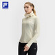 FILA Official Women's Knitted Hooded Jacket Fitness Sports Cool Sunscreen Top Feather White-IV M 165/84A/M