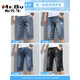 Mr. Bu summer thin men's denim shorts trendy brand loose casual cropped pants 2025 new five-point ice silk medium pants 687 blue 28