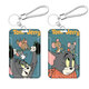 Miru Cat and Mouse Card Set Meal Card Campus Card Bus Card Student Water Card Work Card Work Card Certificate Set School Card (Card Set + White Short Leather Rope) KA12804