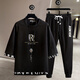 
Caiqiao Men's Set Summer 2025 New Men's Set T-Shirt Short Sleeve Summer Loose Casual Sports Breathable Set Black FSLING Fishing (Top + Pants) 6630 M Proposal 100-120Jin [Jin equals 0.5 kg]