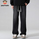 Paul Frank Jeans Men's Autumn American Pants Men's Drapey Loose Wide-leg Casual Pants Men's Trendy White Gray XL