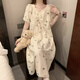 
Zimu Yaju summer cloud cotton nightgown for women's chest pad design sweet loose short-sleeved home clothes dress #QSM-9871 with chest pad removable M 160 Recommended weight [75-100]Jin[Jin equals 0.5 kg]